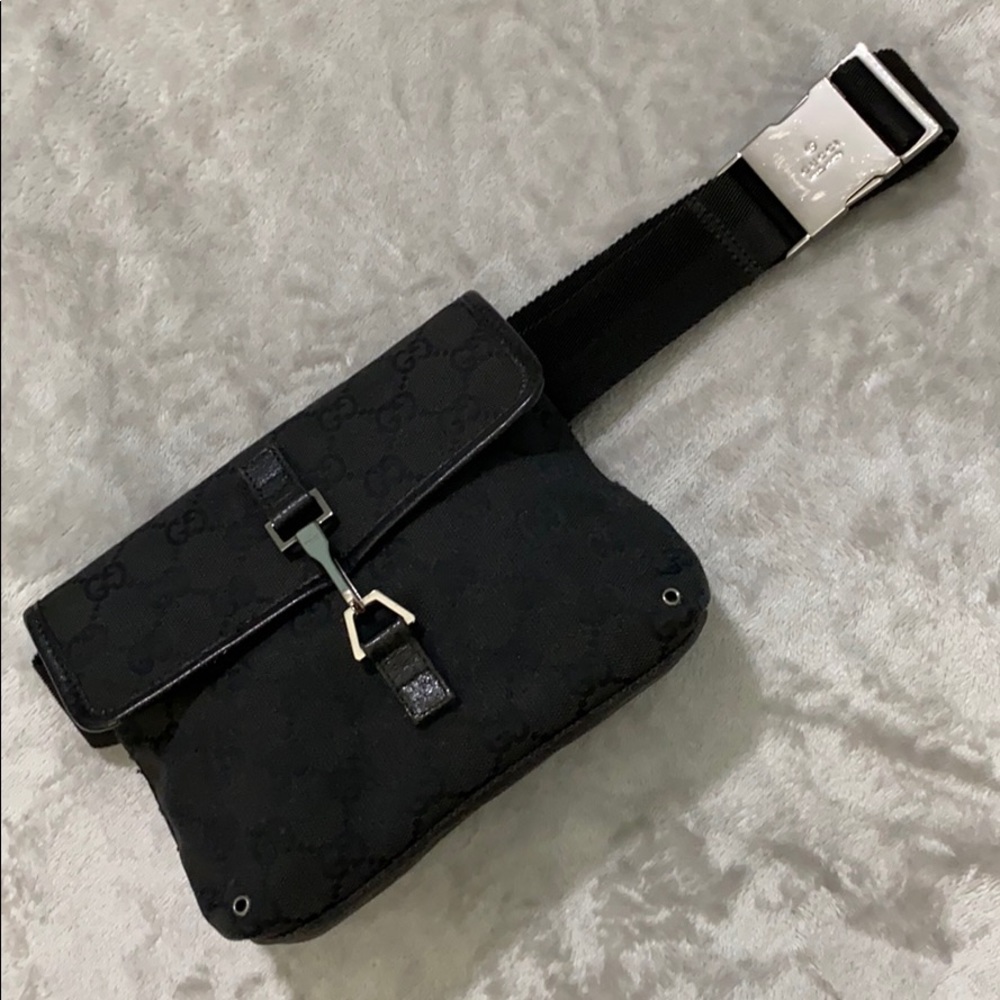 Authentic Vintage Gucci Jackie GG Canvas Waist Bag